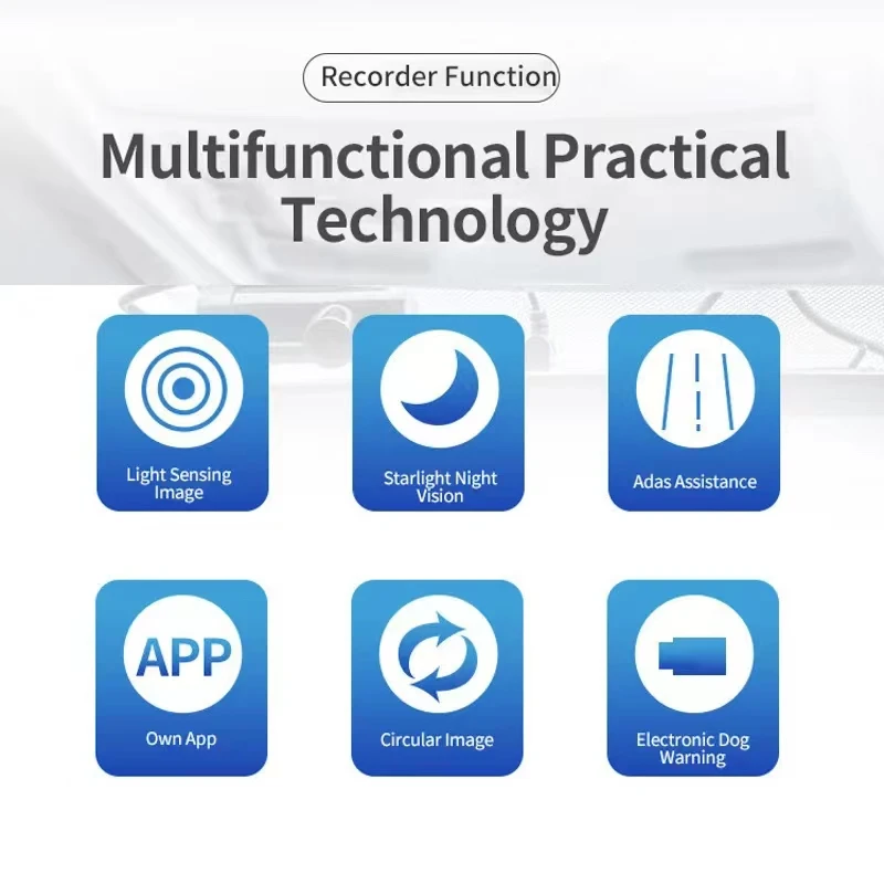 HD Dash Cam Car USB ADAS DVR Dual-lens Camera Video Special for Android Multimedia Player Front Recorder Reverse Vision