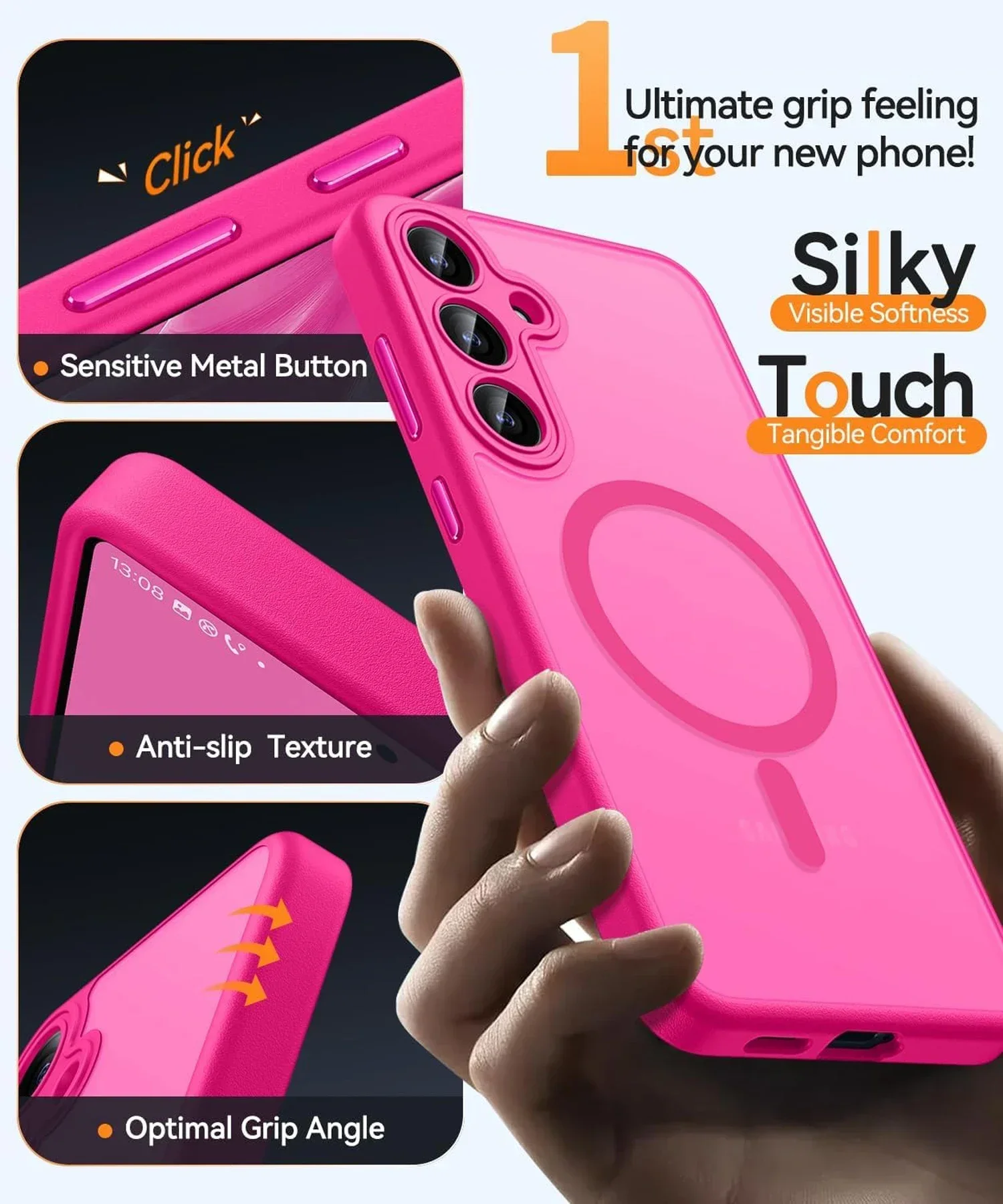Luxury Matte Translucent Magnetic Wireless Charge Phone Case with Magsafe Cover