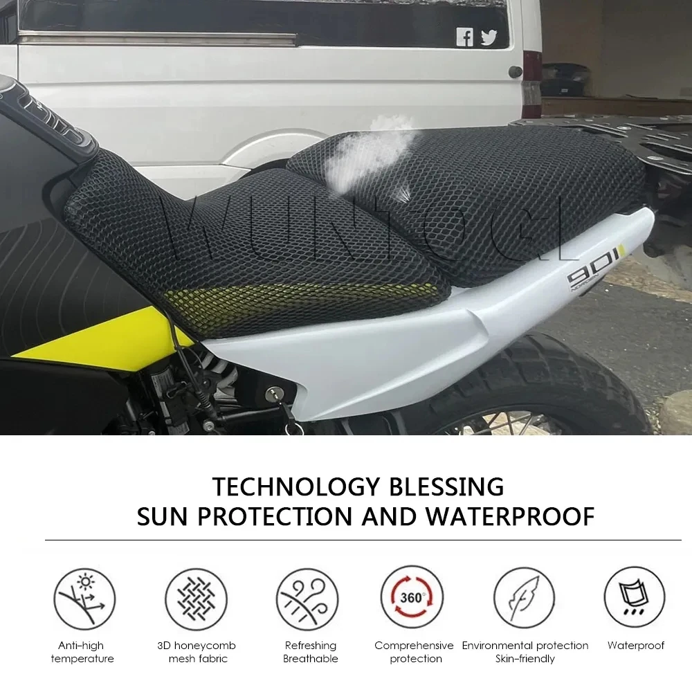

Norden 901 Motorcycle Cushion Seat Cover For Husqvarna Norden901 Seat Protect 2022 2023 3D Fabric Saddle Seat Cover Cooling
