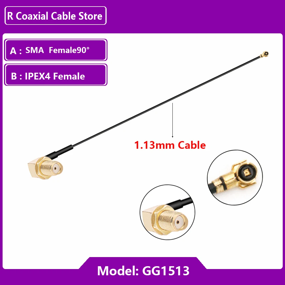 mhf4 fêmea para cabo sma, antena wi-fi,