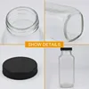 Vintage Water,Glass Drinking Bottles 16oz,Square Beverage 500ml With Lids For Kombucha,Tea,Glass Homemade Drinks, 20Pack 3