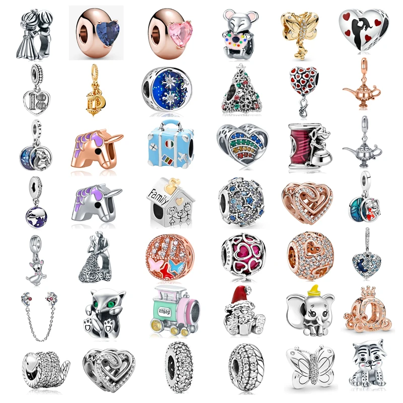 

New Original Exquisite Cute Animal Love Butterfly Mouse Pendant Beads Suitable for The Original Pandora Lady Jewelry Gift