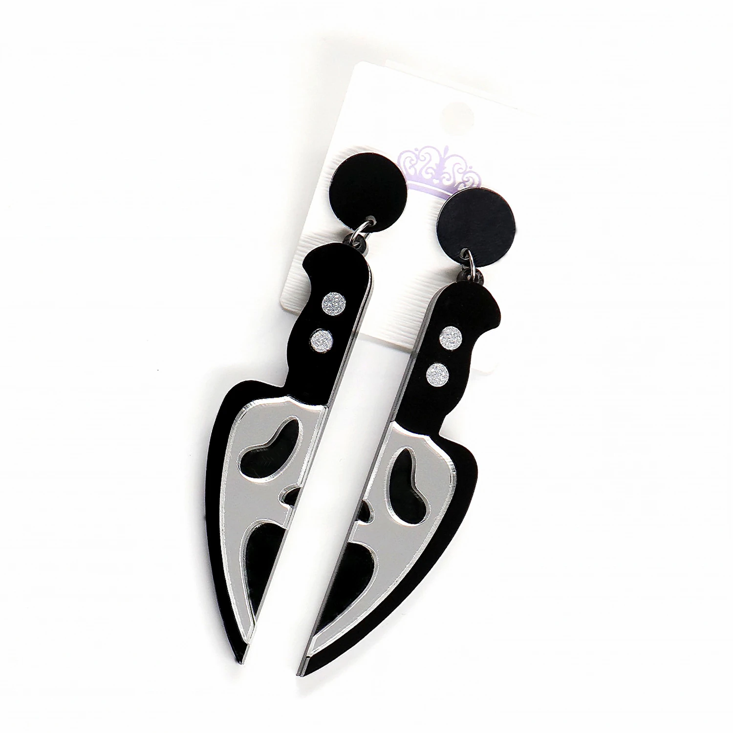 (1pair) Halloween Dangle Earrings Holiday Acrylic Skull Knife Dangle