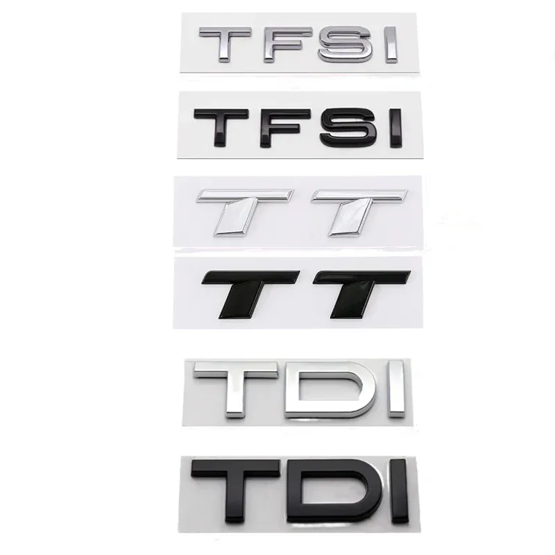 Adesivo 3D ABS 2.0 TDI Per Auto – Lettere E Logo Per Bagagliaio, Compatibile Con Audi Q2 Q3 Q5 Q7 A1 A3 A4 A5 A6 A7 A8, Colore Nero, Emblema Posteriore