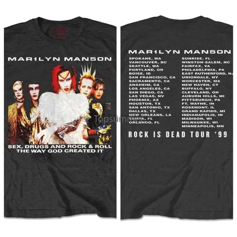 Marilyn Manson koszulka 1999 Rock Is Dead Tour 2 strony nowa