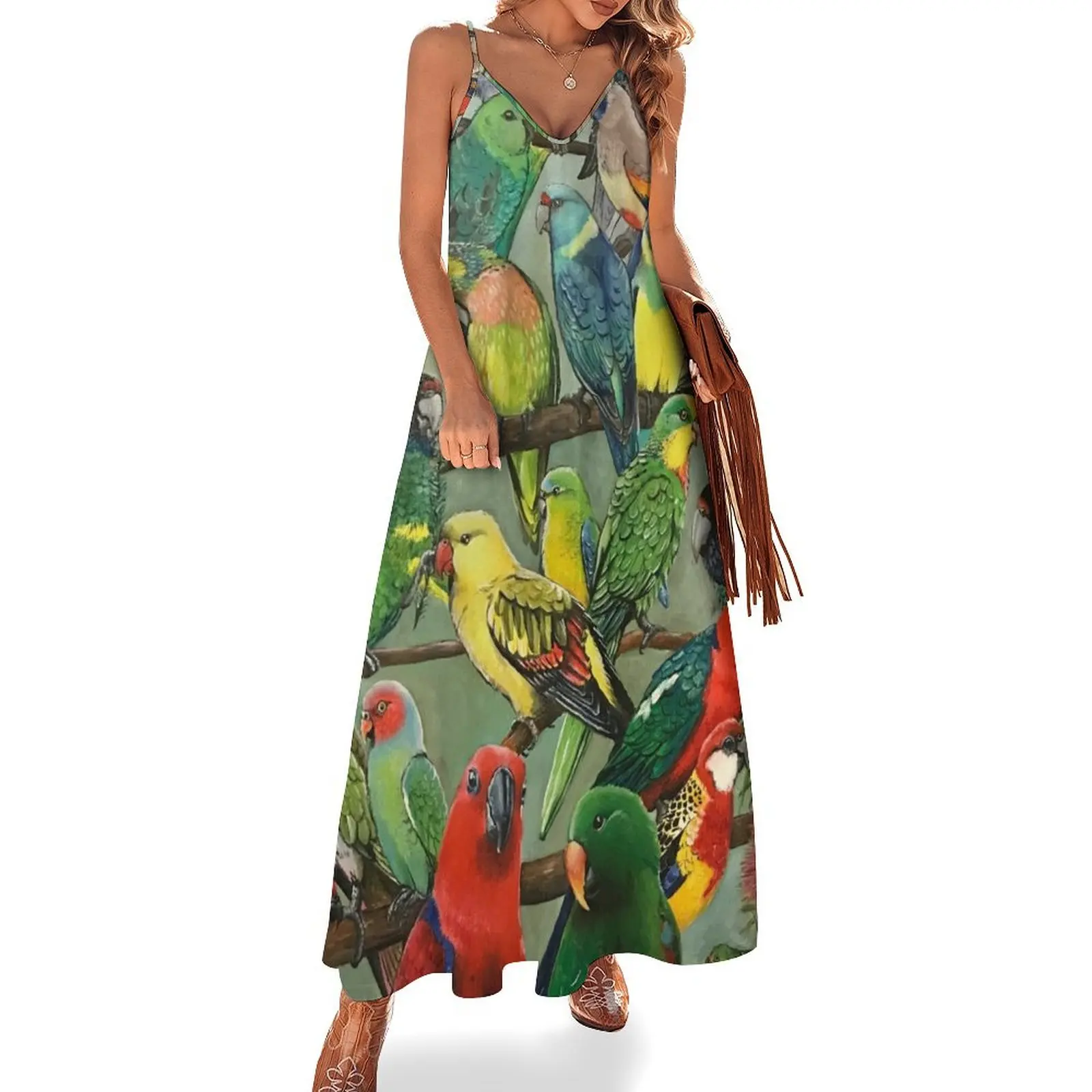 

Australian Parakeets Sleeveless Dress Women's dresses long dress women summer Bride dresses Women's summer suit
