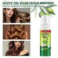 Mousse hydratante à l'olive verte, Anti-frisottis longue durée, Lotion fixatrice pour cheveux bouclés, 207ml 2
