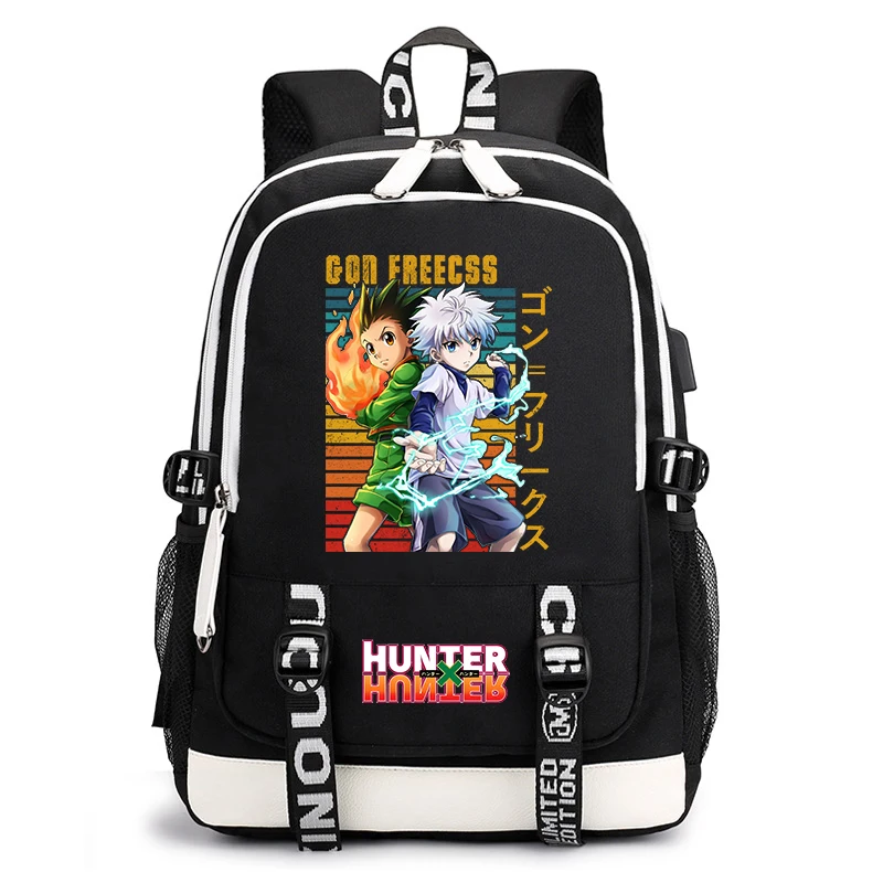 Hunter x Hunter Anime Print Student Backpack Casual Daypack for Boys Girls School Travel Lightweight 1