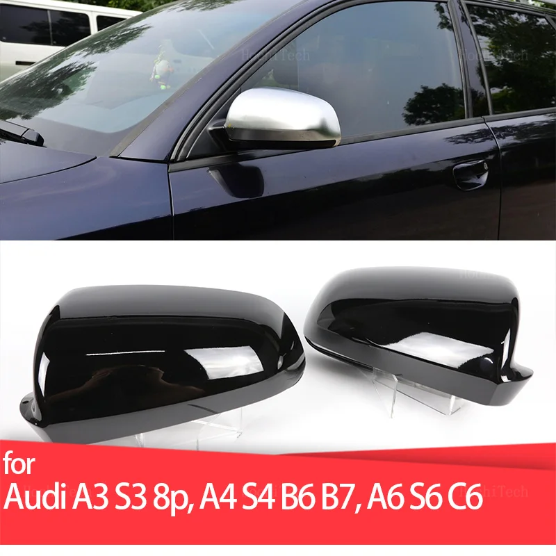 

Черная сменная Крышка для зеркала заднего вида с узором из углеродного волокна для Audi A3 S3 8P 05-08 A4 S4 B6 B7 8E 8H, A6 S6 C6 4F