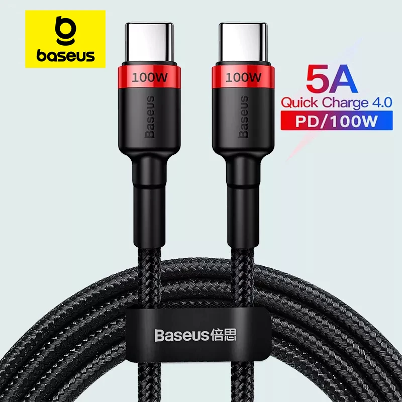 Baseus 100W USB C to USB Type C Cable for MacBook Pro Quick Charge 4.0 Fast Charging For iPhone 15 Plus Pro max Charge Cable