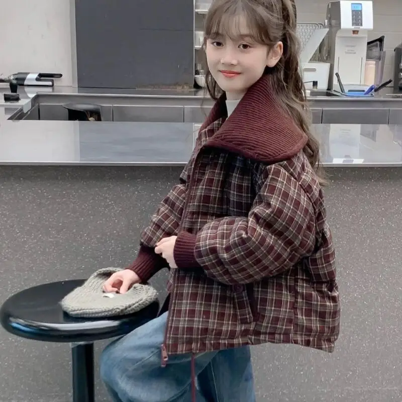 소녀용 솜 패딩 재킷 가을 겨울 두꺼운 지퍼 재킷 코트 어린이 보온 귀여운 패션 신상 캐주얼 의류