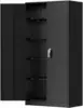 Metal Storage Cabinets 72” Black Garage Steel Storage Cabinet with Doors and Shelves, Metal Tool Cabinet, Steel File Cabinet . 1