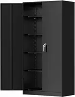 Metal Storage Cabinets 72” Black Garage Steel Storage Cabinet with Doors and Shelves, Metal Tool Cabinet, Steel File Cabinet . 1
