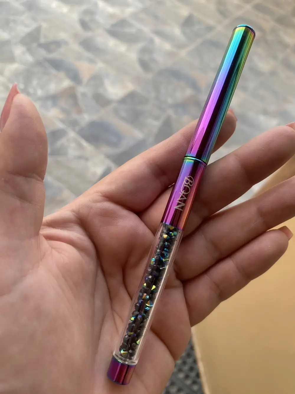 3D Kolinsky Nail Brush,Colorful Metal Handle 6