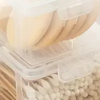 With Cover Swabs Cosmetic Organizer Storage Box Desktop Dust-Proof Makeup Removal Cotton Lipstick Cosmetics Organization Holder 1