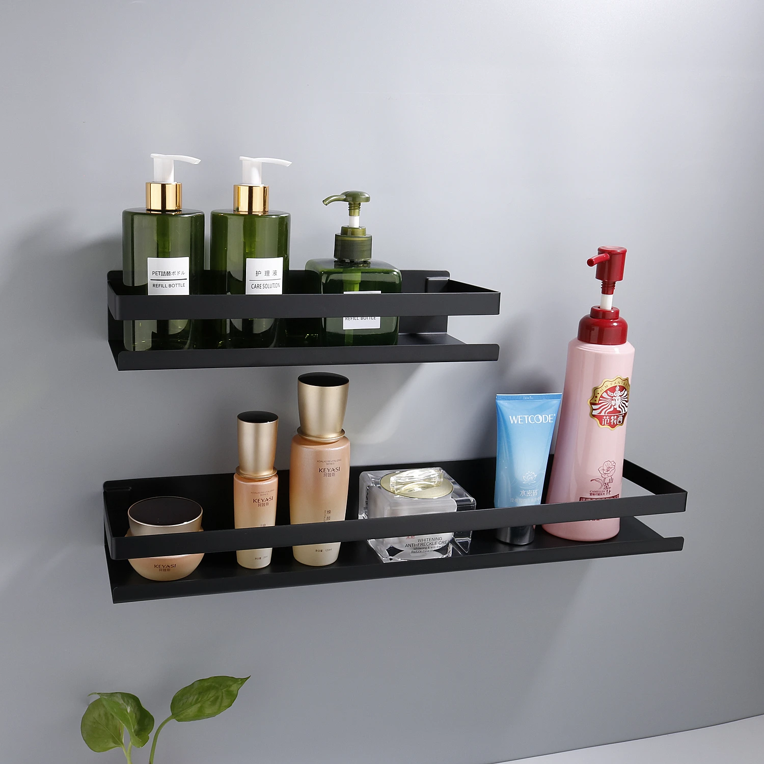 

E2 Bathroom Hradware Accessories Kitchen 20-50cm Modern Bathroom Corner Shelves Kitchen Wall Shelfes Shower Shampoo Storage Rack
