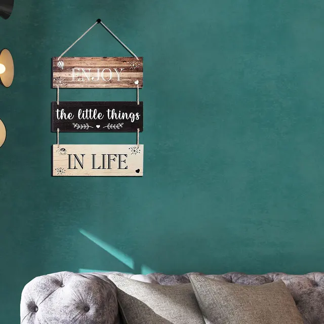 Hálószoba Nappali, Mondván Lógó Jel Rusztikus Családi Parasztház Élvezze Az Apró Dolgokat Otthoni Fa Fali Művészeti Árajánlat Táblán - Image 4