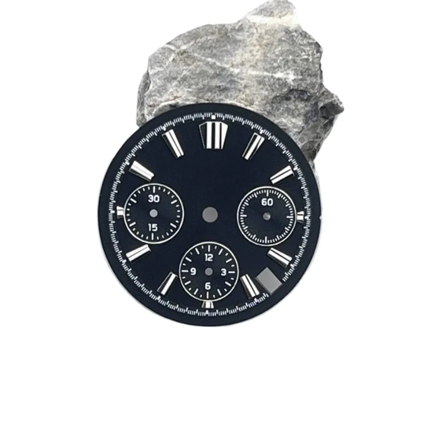 

VK63 Dial 28.5mm Silver Blue Black BGW9 Blue Green Luminous Diving Case Mechanical Watch Accessories Fits VK63 Movement