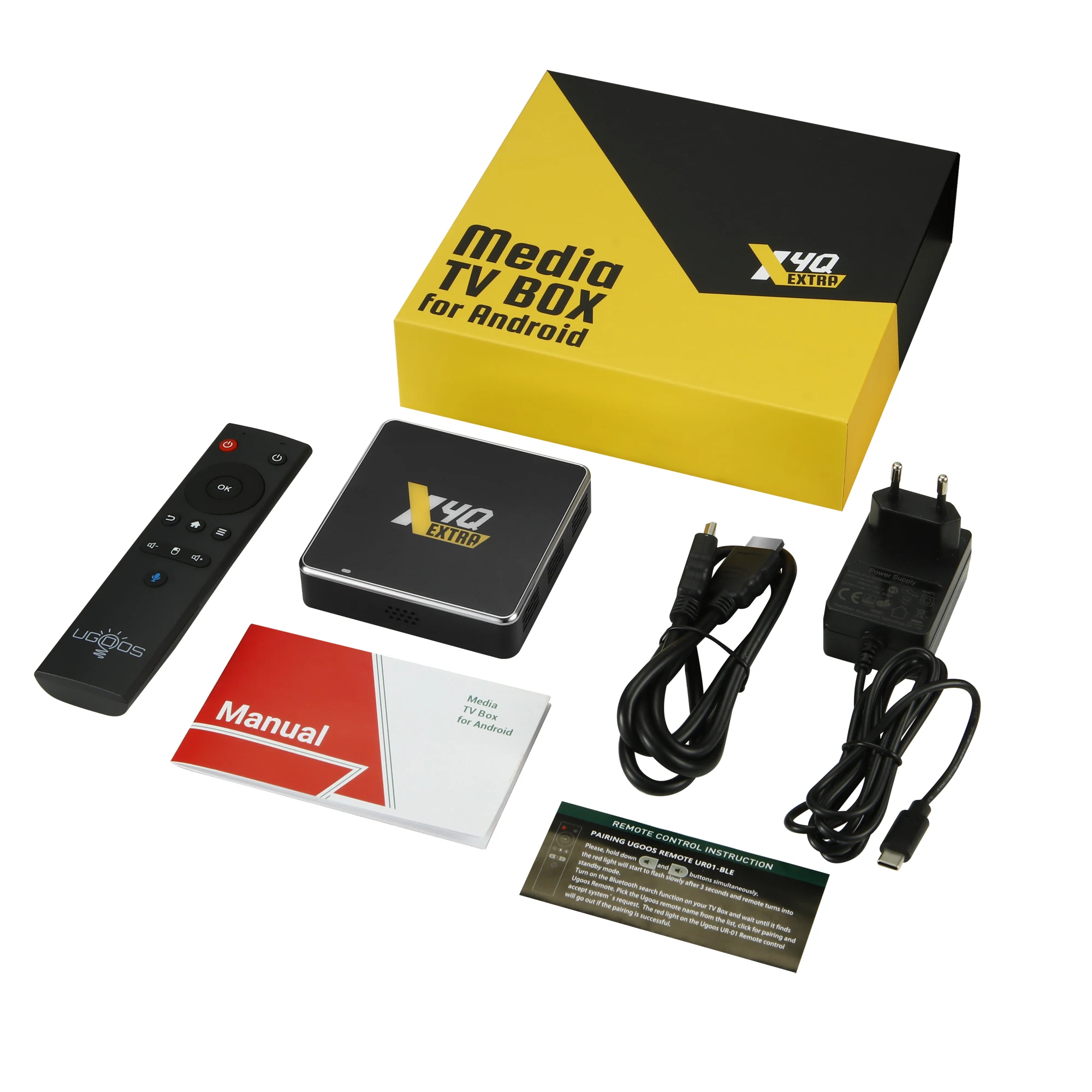 Woopker UGOOS X4Q Extra TV Box Android 11 LPDDR4 4G 128GB Winevine L1 Amlogic S905X4 1000M BT5.0 4K AV1 Google Voice Smart TVbox
