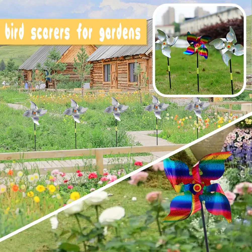 

New Wind Spinner Reflective Bird Repeller Windmill Bird-Scaring Reflective Pinwheel Decorative Outdoor Equipment Windmill G T9P8