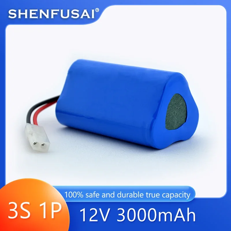 

12V 3000mAh 18650 Lithium Rechargeable Battery pack 3S1P for Speaker flashlight CCTV Camera GPS Portable search light equipment