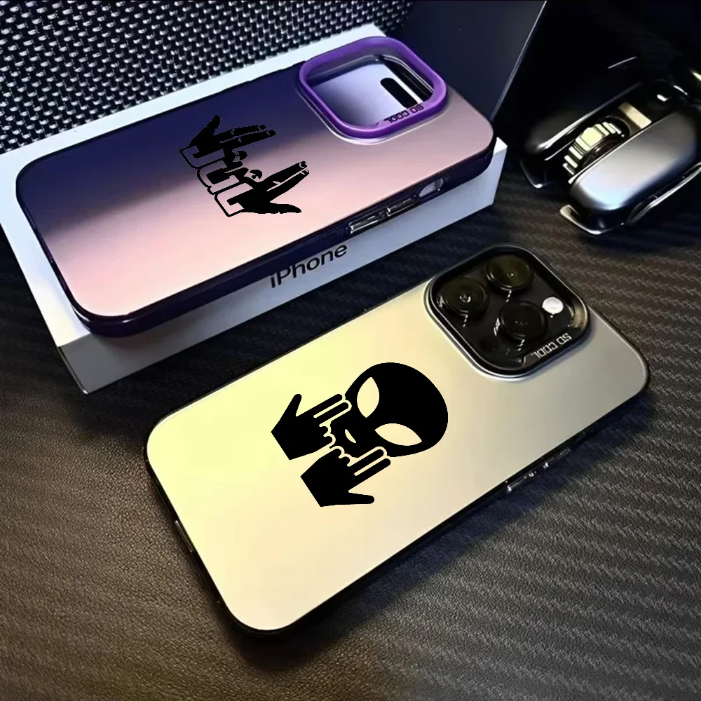 Stylish Matte Black & Purple Phone Case with Laser Metallic Aurora Design