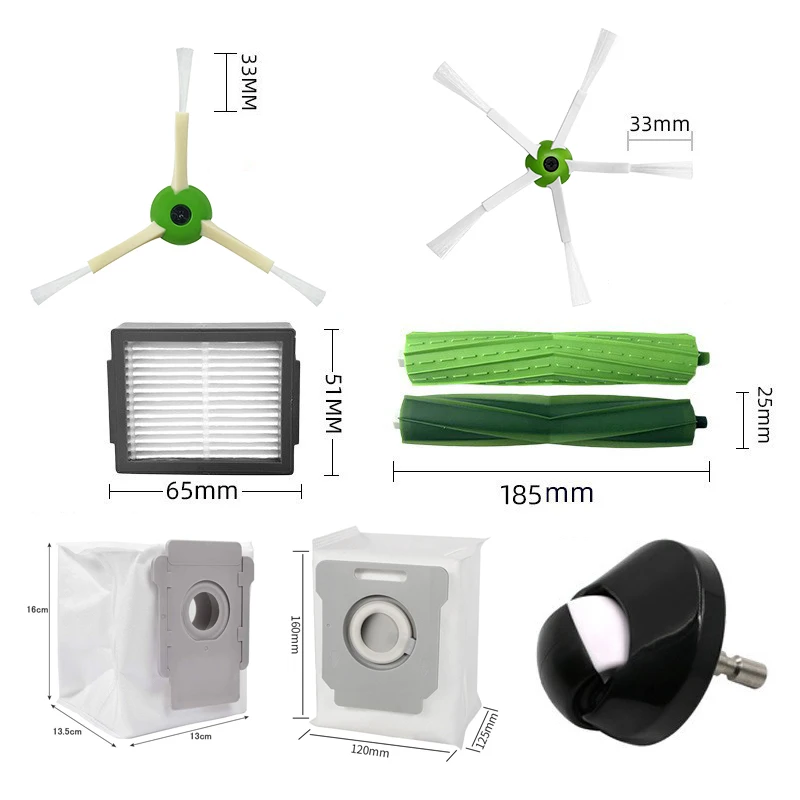 Advanced Spare Parts Kit for Robotic Vacuum Cleaners - Brush, Filter, Dust Bag, and Wheel Accessories