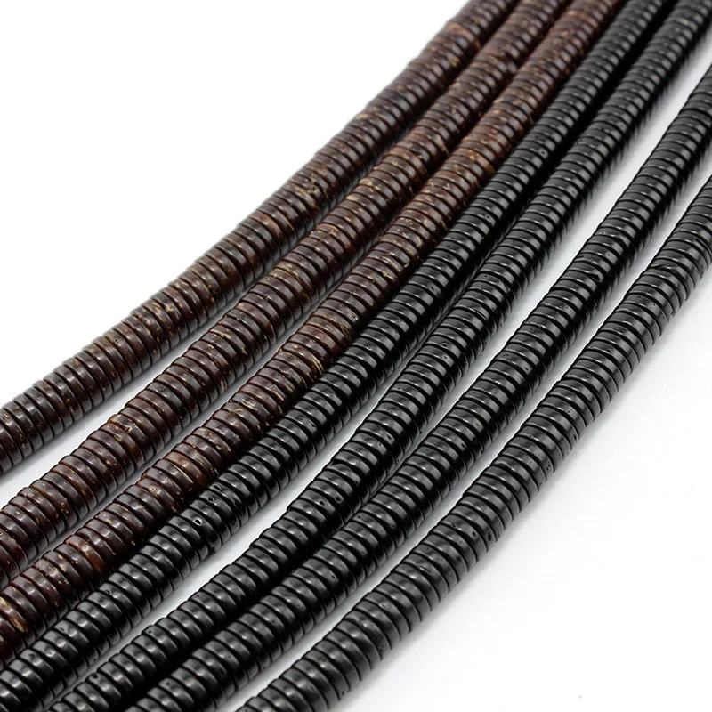 Wood Beads 50pcs 6 8 10MM Black Flat Discs Coconut Ring Wooden Beads for DIY Charms Bracelets Needlework Jewelry Making Supplies Ornament