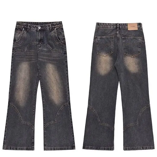 American Spring and Autumn Street Men and Women Trendy Personality Straight leg Jeans Couple Loose and Skinny Retro Casual Pants 5