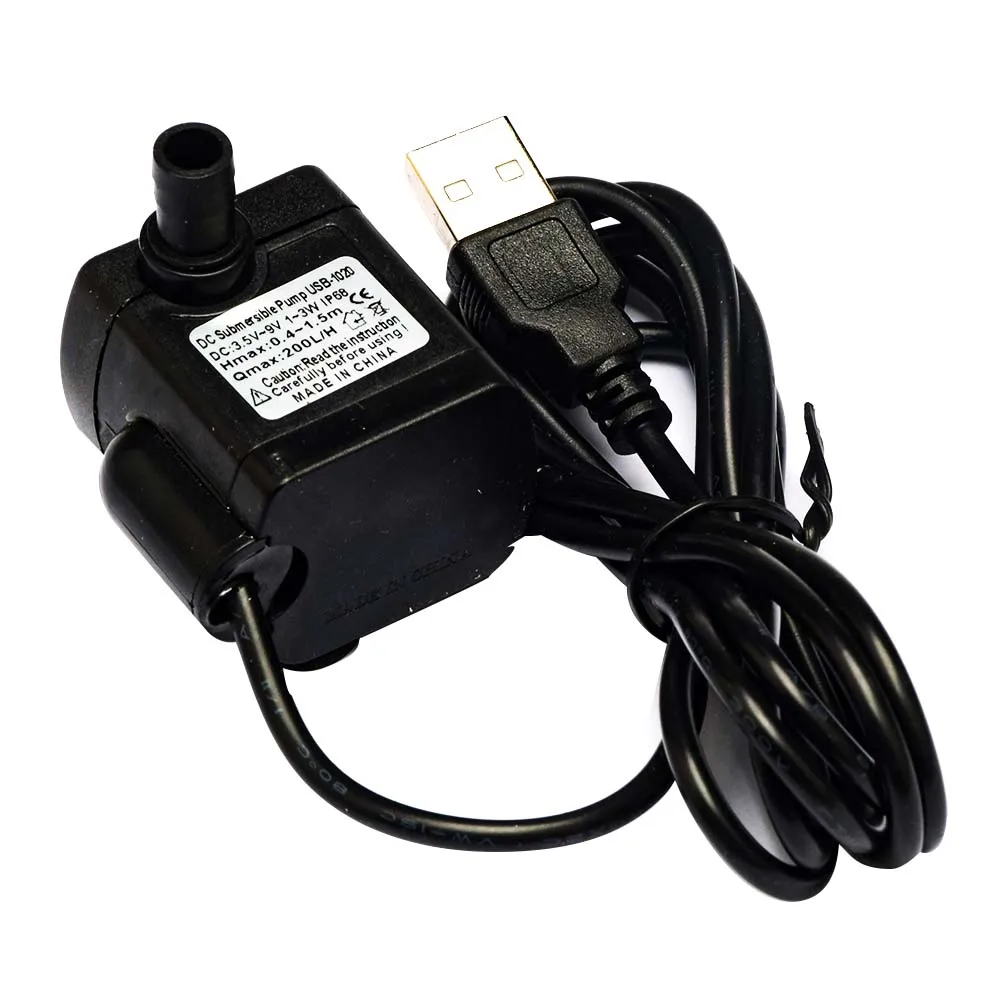 DC3.5V~9V USB Solar Micro Submersible Pump 3W 200 L/H 8mm Outlet Aquarium Fish Tank Fountain Pond Pump