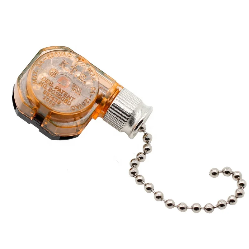 

ZING EAR 3 Speed Pull Chain Control Brass 4 Wire Ceiling Fan Chain Switch