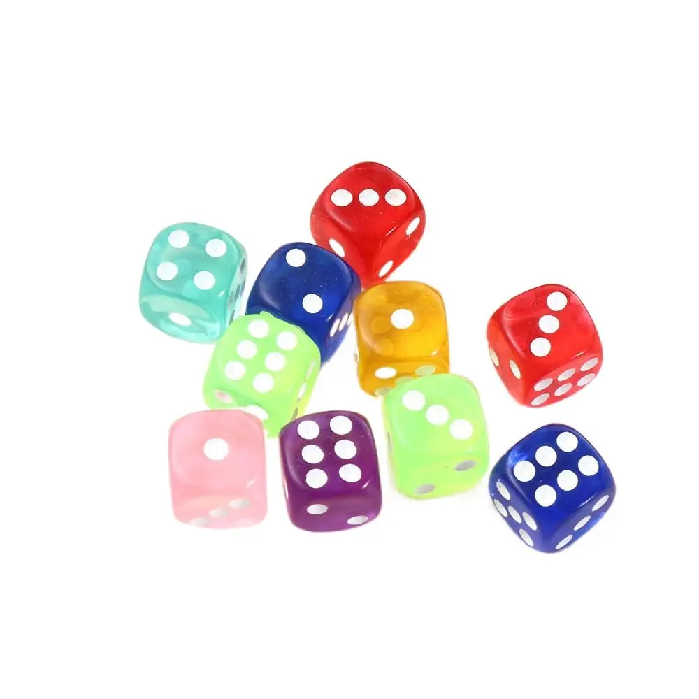 

Colorful 6 Sided Clear Club Bar Acrylic Round Corner Digital Table Games Gambling Board Game Dice