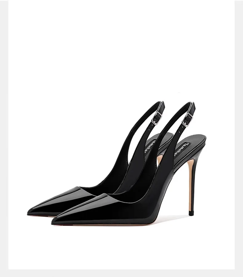 حذاء كعب بيج مفتوح من الخلف