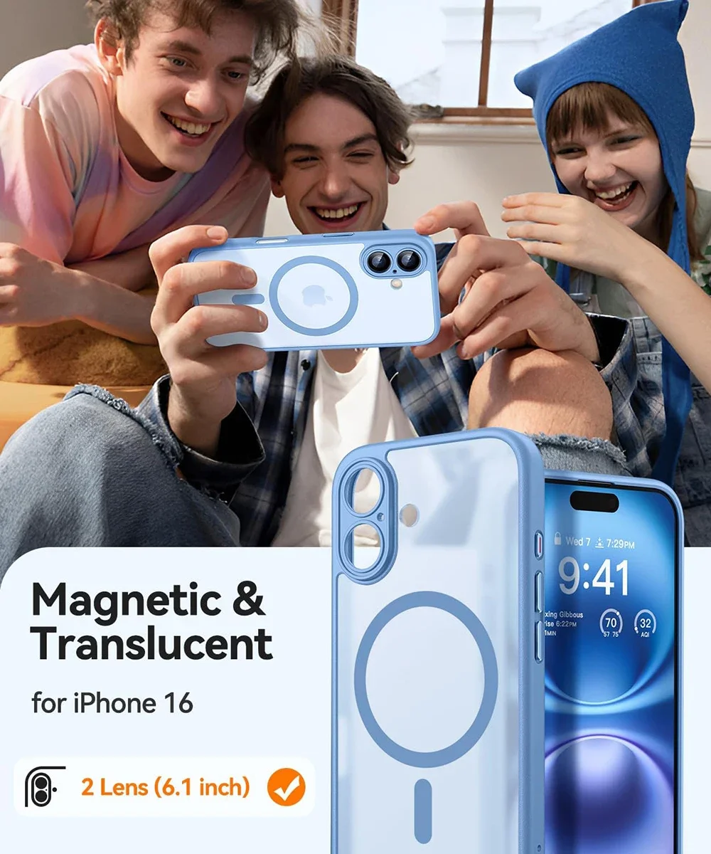 Magnetic Luxury Matte Translucent Armor Shockproof Case with MagSafe Compatibility