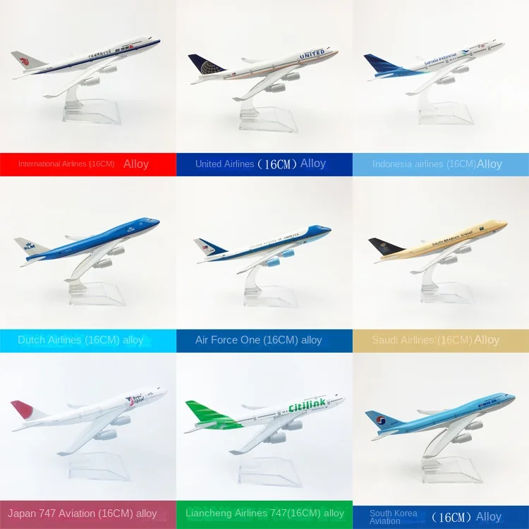 

Aircraft Model 16cm Boeing Series Aircraft Alloy B747 B757 B777 B787 Solid Model Decoration Wholesale Children's Gift