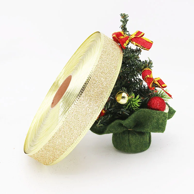 

2pcs 200*5cm Christmas Tree Decoration Pendant Golden High-grade Onion Pink Christmas Ribbon/ribbon Gift Wrapping Tape