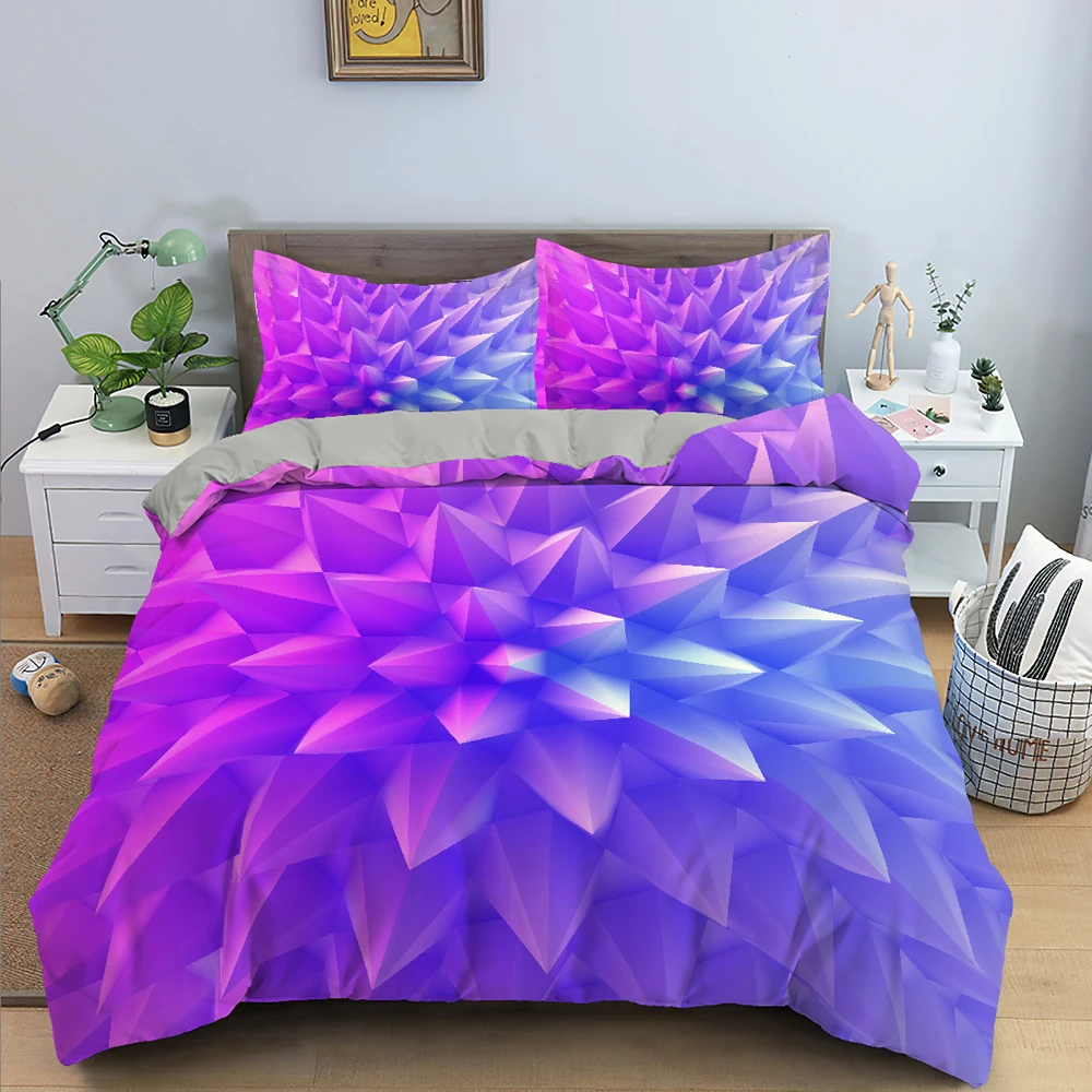 3D Duvet Cover Set Psychedelic Digital Printing Twin Bedding Set with Zipper  Full Queen King Size 2/3pcs Polyester Quilt Cover