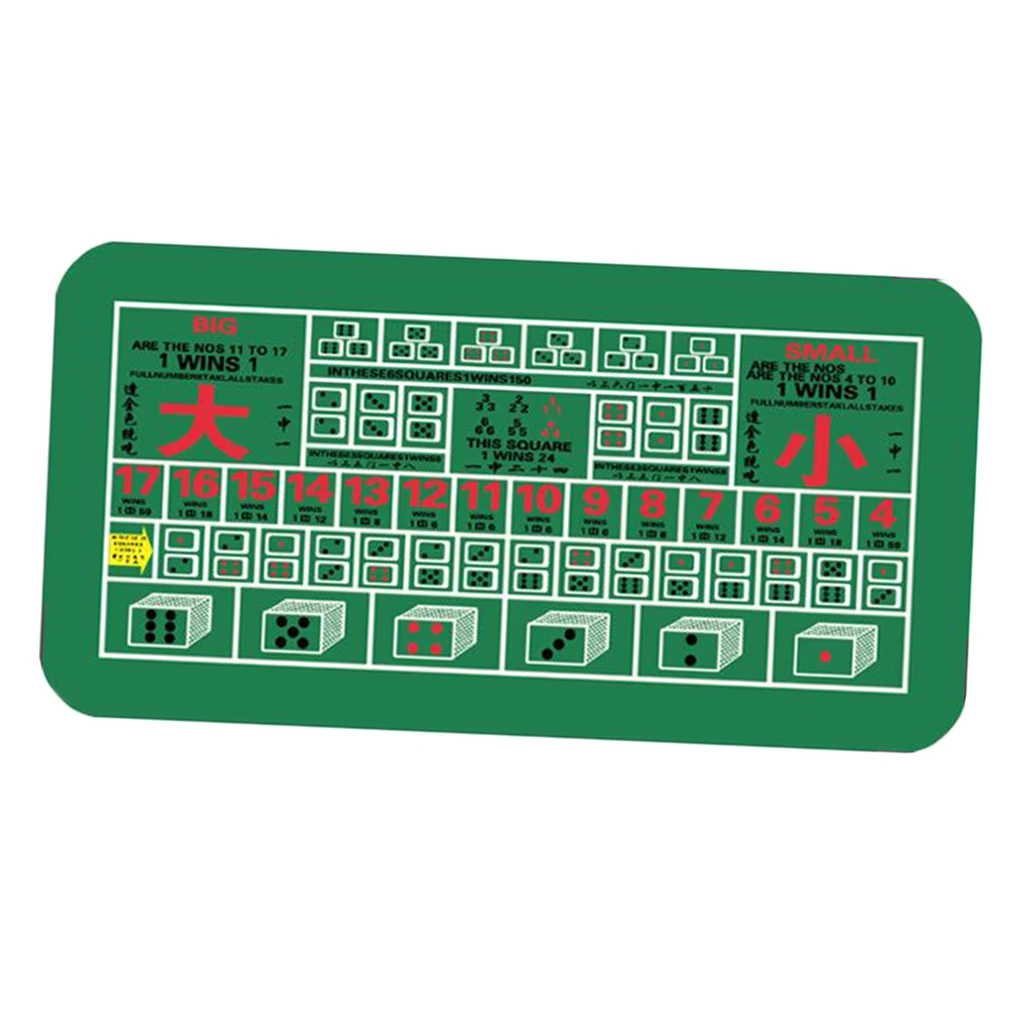 1cm Poker Craps Layout Anti-Slipping Rubber Card Game Gaming Tabletop Table Mat with Lines Numbers