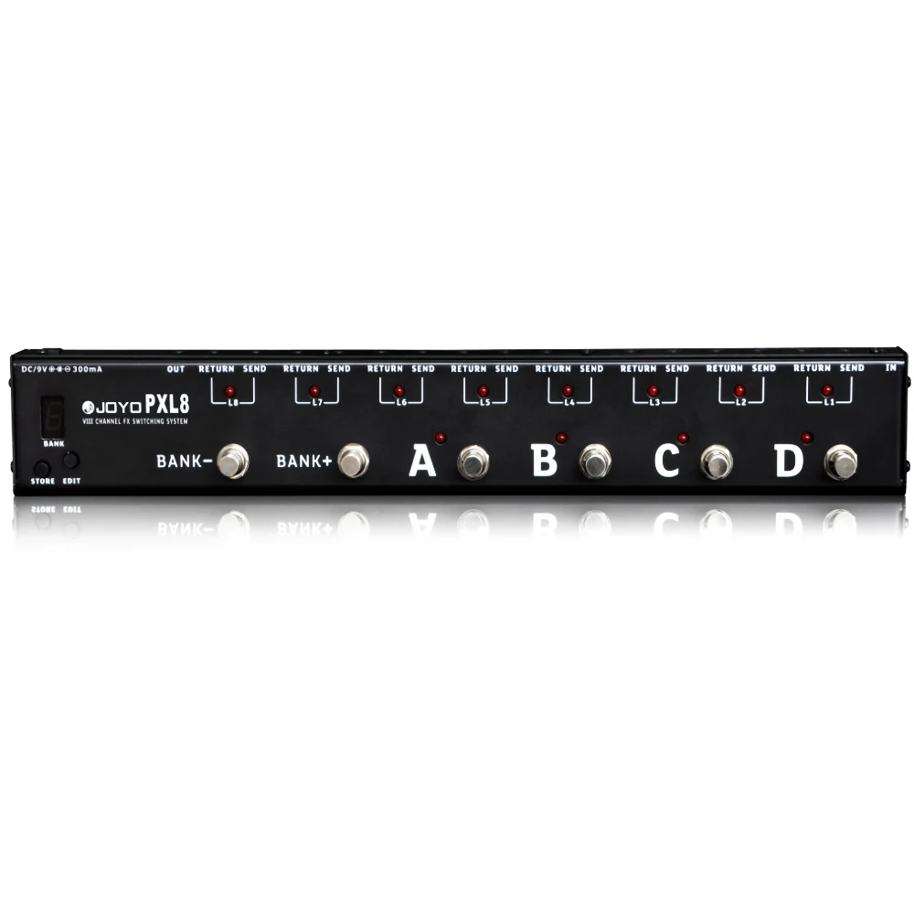 PXL8 Foot Pedal Controller Built in Power Input Protection 8 FX Loop Programmabl