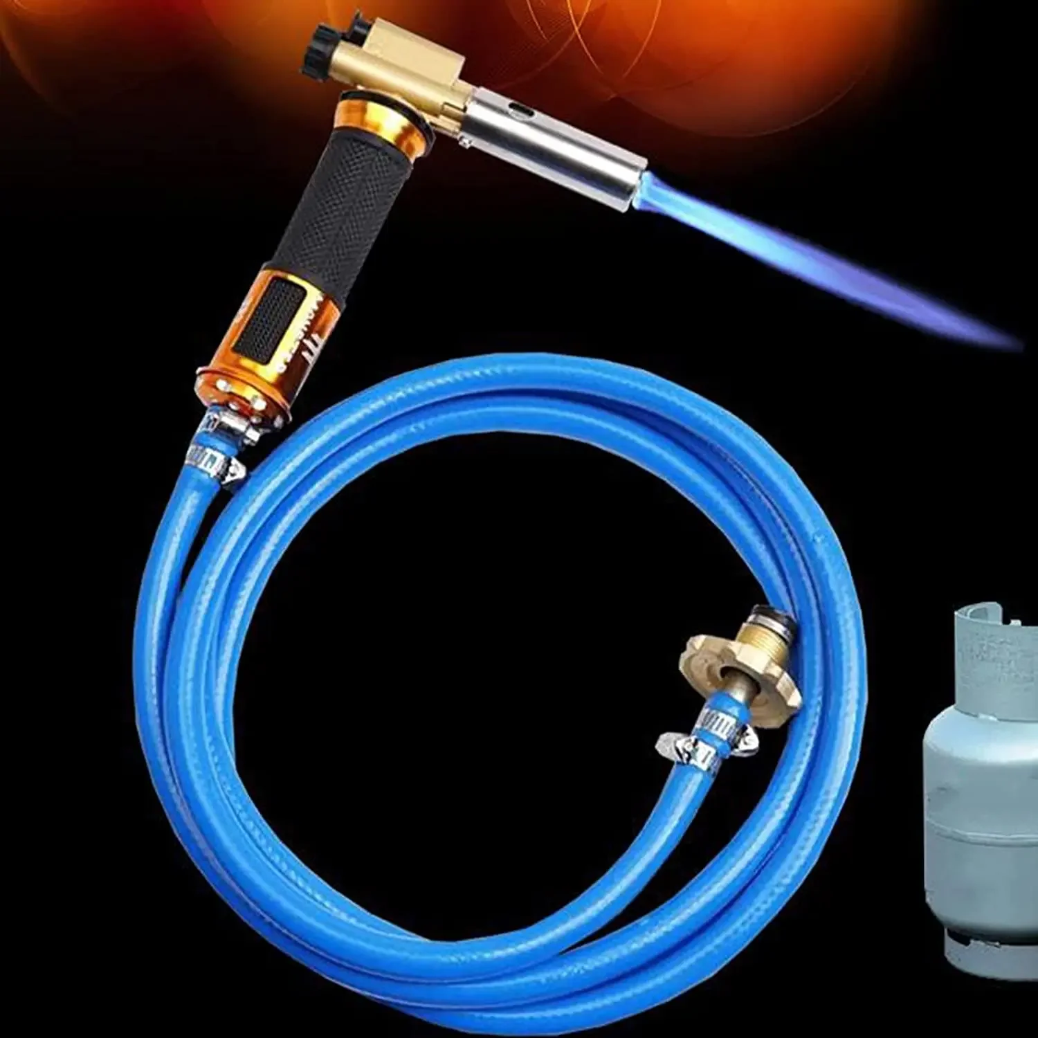 Liquefied Gas Welding Torch Kit with Hose, Welding Gun, Welding Equipment for Soldering Propane Cooking Brazing Heating Lighting