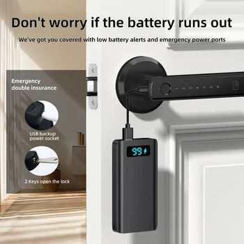 Smart Lock Fingerprint Door Lock App Control Passcode Unlock Electronic Touchscreen Keypad 4