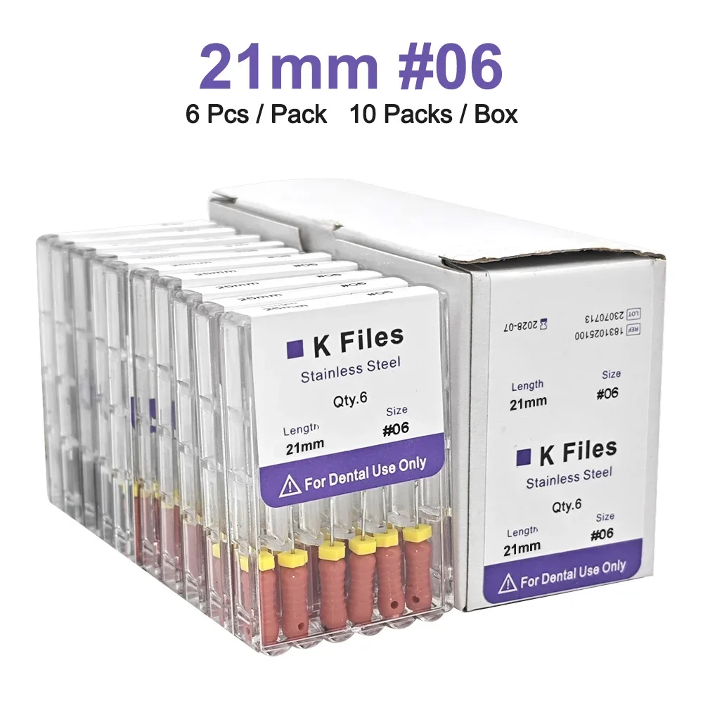 ELIJAH Dental Hand Use K 21mm/25mm Stainless Steel Endodontic Root Canal Files 60Pcs Set Professional Instruments Tools_voghion.com