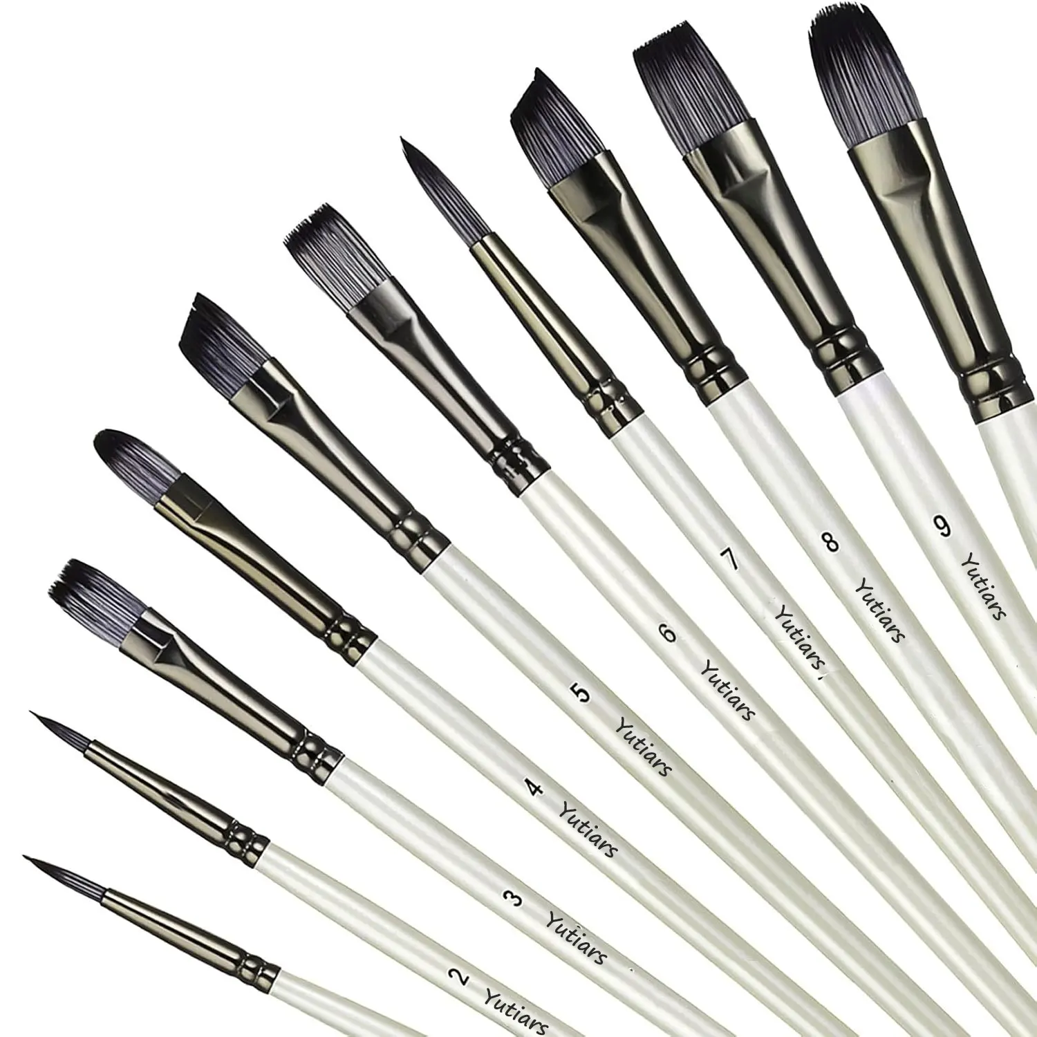 10개입 아티스트 나일론 페인트 브러쉬 미술용품 문구 전문가용 수채화 아크릴 ..