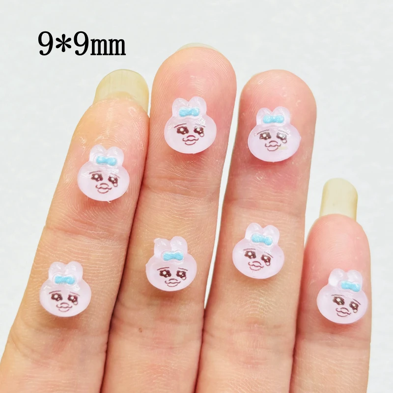 Resin Jewelry Accessories 50 Pcs Cute Mini Cartoon Sad Rabbit Figurine Crafts Ornament Manicure Hairpin Making