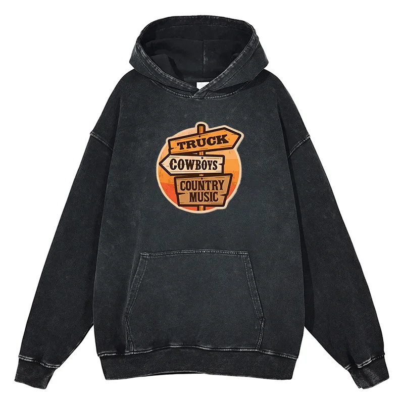 Cowboys Trucks Country Music Hoodies Classic Vintage Quality Cotton Men/Women Autumn Winter Streetwear Hip Hop Streetwear Tops