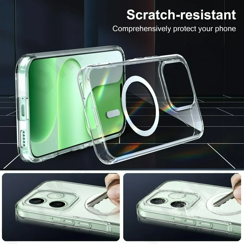 Magnetic Crystal Clear Protective Case with Magsafe Transparent Cover