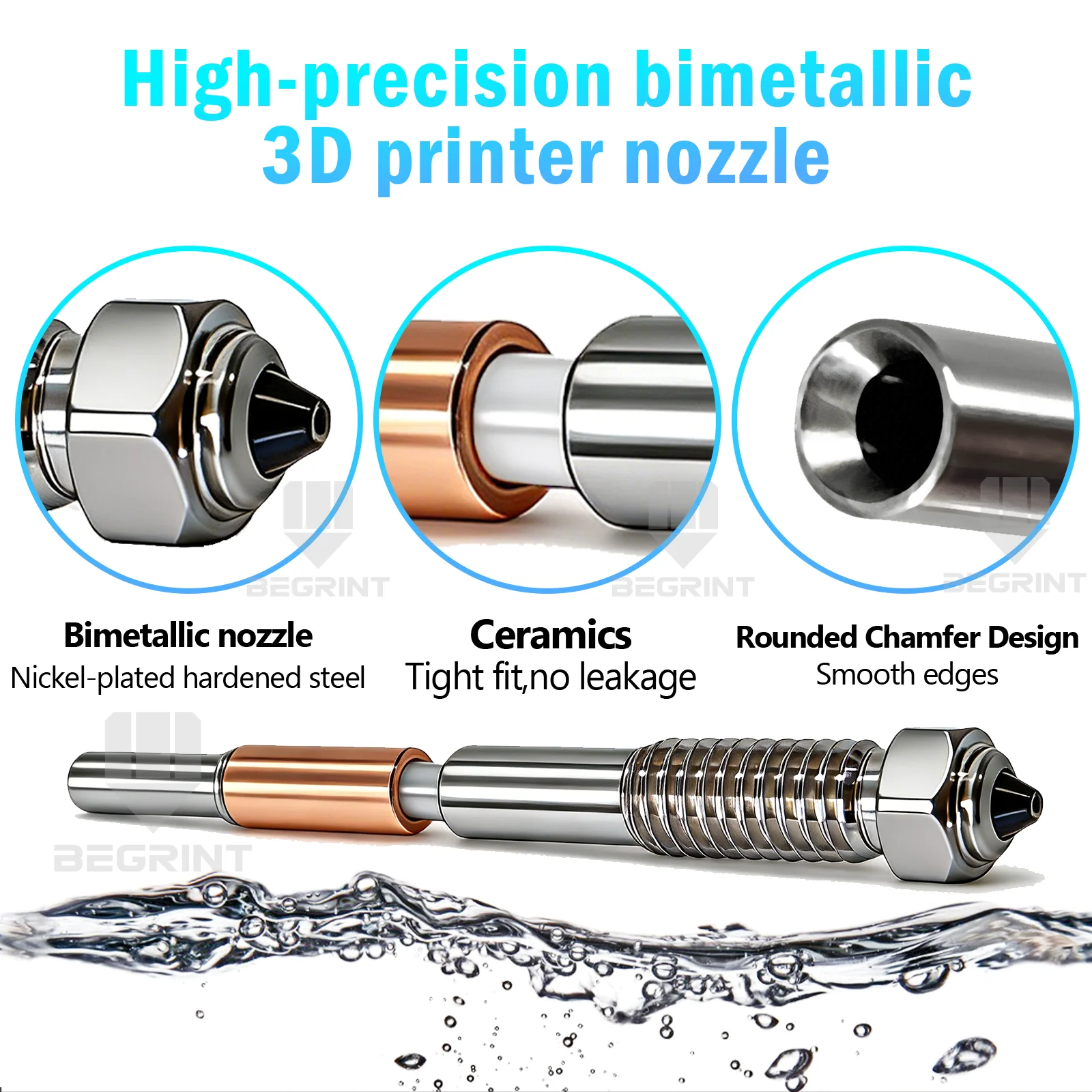 Bimetallic Nozzle For QIDI Q2 With Ceramic Insulation Integrated Design Quick Removal Integration Nozzles For QIDI Q2C Printer