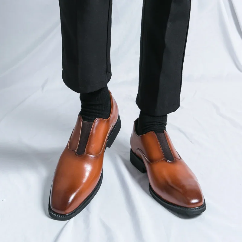 Spring New Men's Fashion All Match Outdoor Leather Shoes Breathable Business Casual Loafers British Foot Leather Shoes