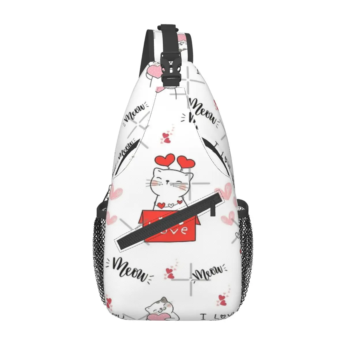 

Нагрудная Сумка I Love Meow, праздничная портативная школьная сумка через плечо, разные стили