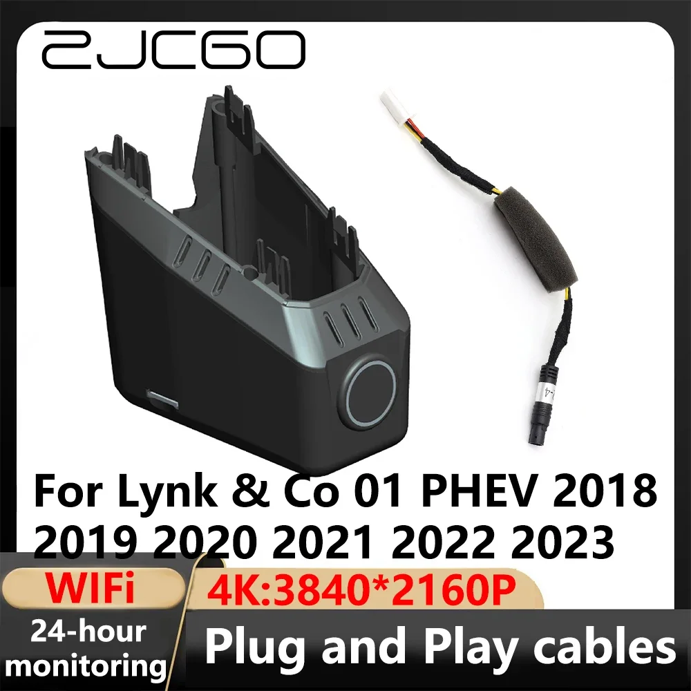 

ZJCGO 4K Wifi 3840*2160 Car DVR Dash Cam Camera Video Recorder For Lynk & Co 01 PHEV 2018 2019 2020 2021 2022 2023